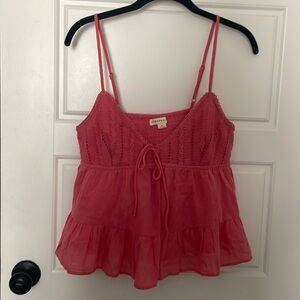 Baby Doll Y2K Crochet RuffledTank Top Medium Festival Boho Fairy